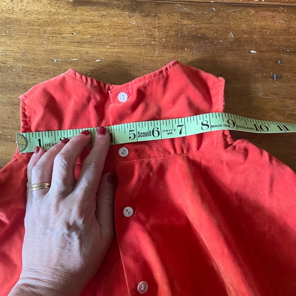 Vintage 70s 80s Lot Of 2 Baby Girl Cotton Velvet Dresses Red Orange 24 Mo 2T - Picture 4 of 10